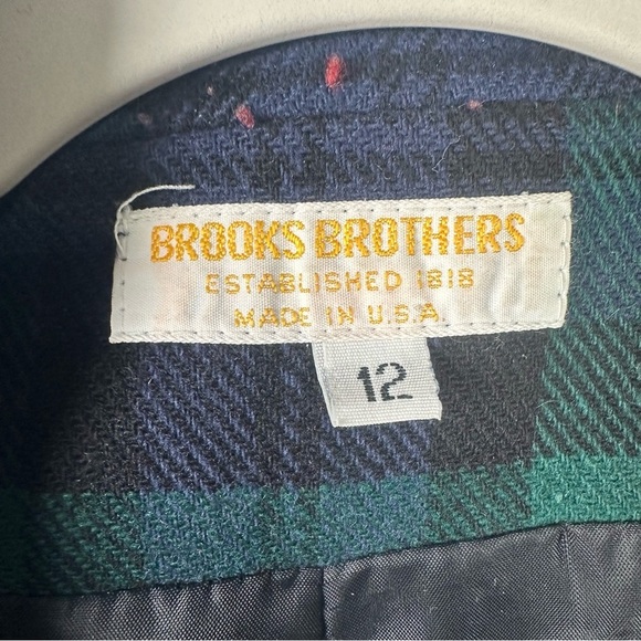 Brooks Brothers Vintage Women’s Plaid Wool Blend Blazer 12 Jacket Made in USA - Picture 2 of 9